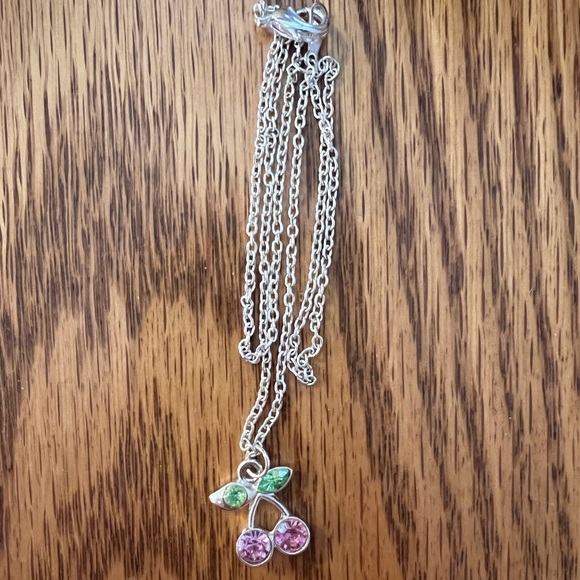 Cherry Necklace Plus Two Sets of Cherry Earrings - Picture 2 of 4